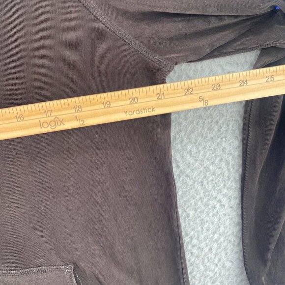 Chicos Hoodie Womens 2 US Large Brown Travelers Knit Stretch Full Zip Pockets - Picture 7 of 9